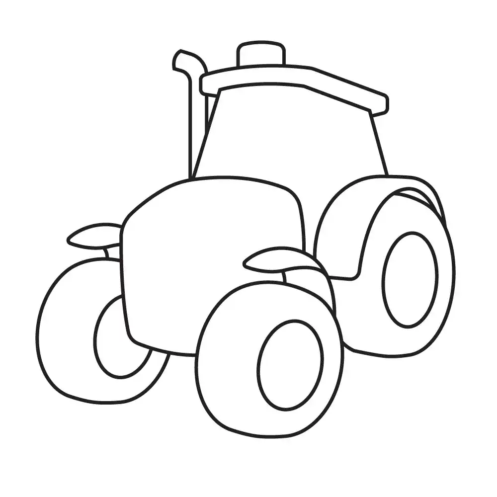 Kolorowanka - ciągnik krok VI