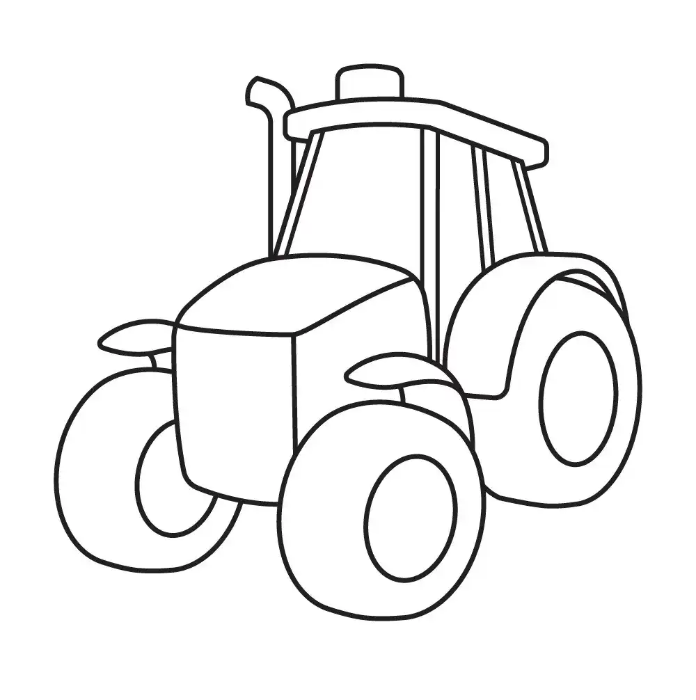 Kolorowanka - ciągnik krok VII