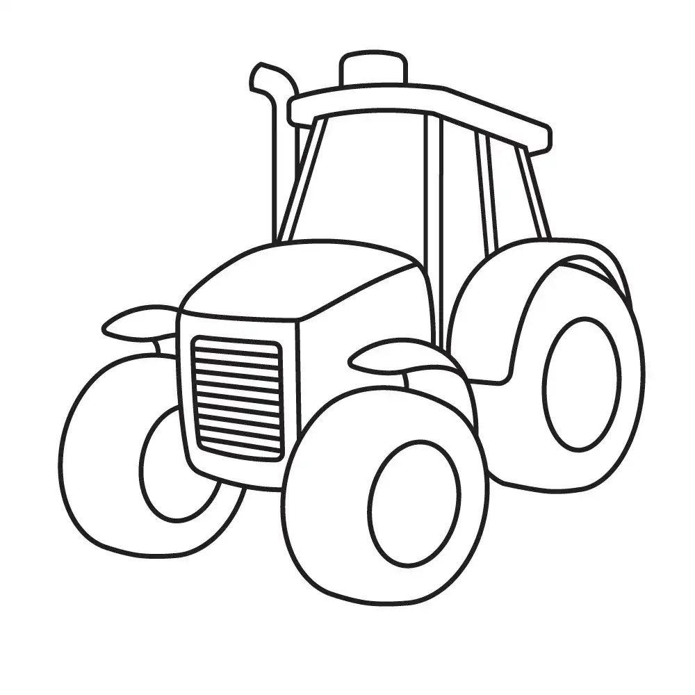 Kolorowanka - ciągnik krok VIII