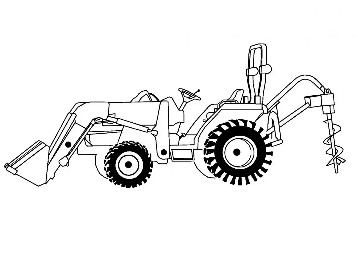 Średnio zaawansowana kolorowanka ciągnika ROPS