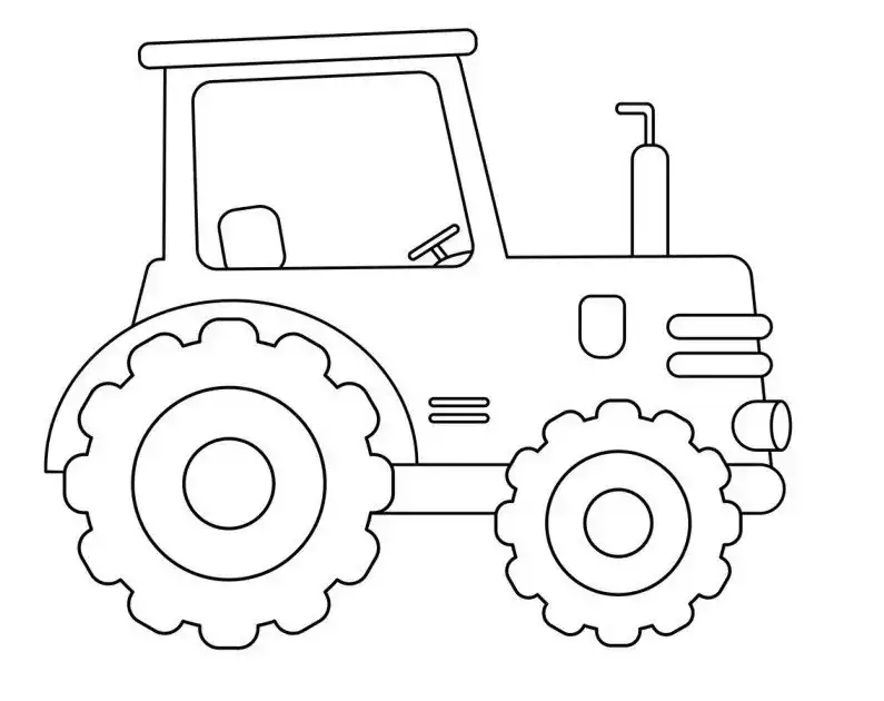 Kolorowanka ciągnik łatwy poziom